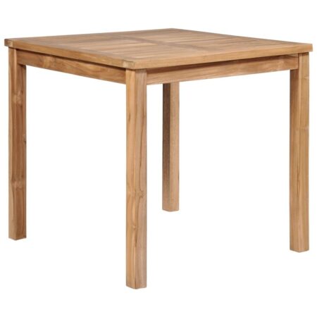 Havebord i massivt teaktræ - 80 × 80 × 77 cm, natur