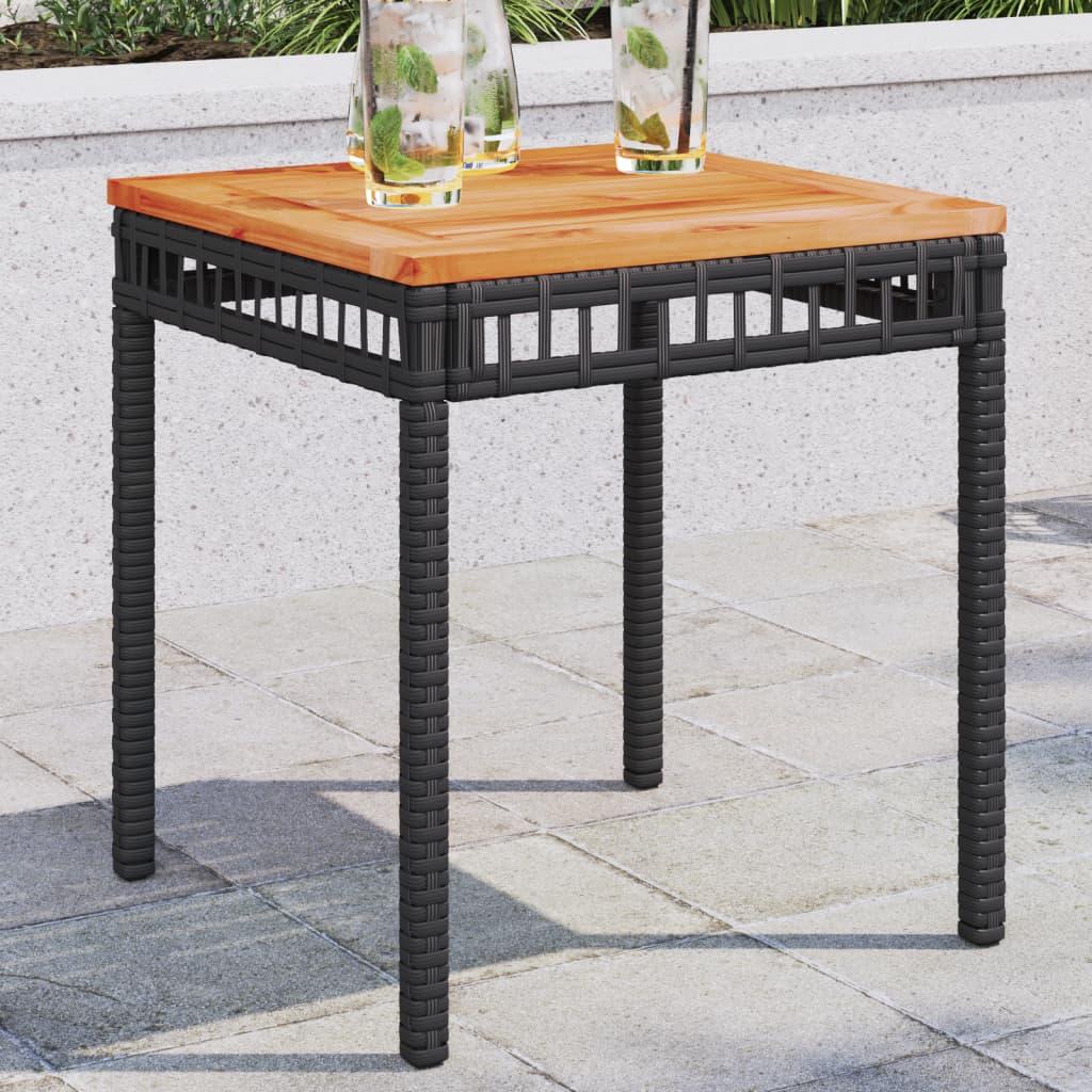 Havebord i polyrattan og akacietræ 38 x 38 x 42 cm sort Havebord i polyrattan og akacietræ 38 x 38 x 42 cm sort