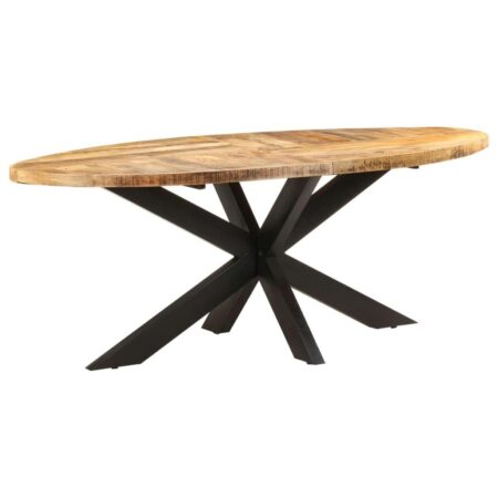 Ovalt spisebord i ru mangotræ 200 × 100 × 75 cm