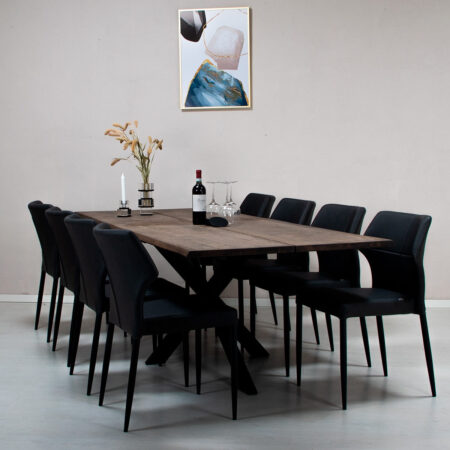 Plankebord i massiv eg | Model Curve Med star base | 200 x 95 cm / Mocca Olie