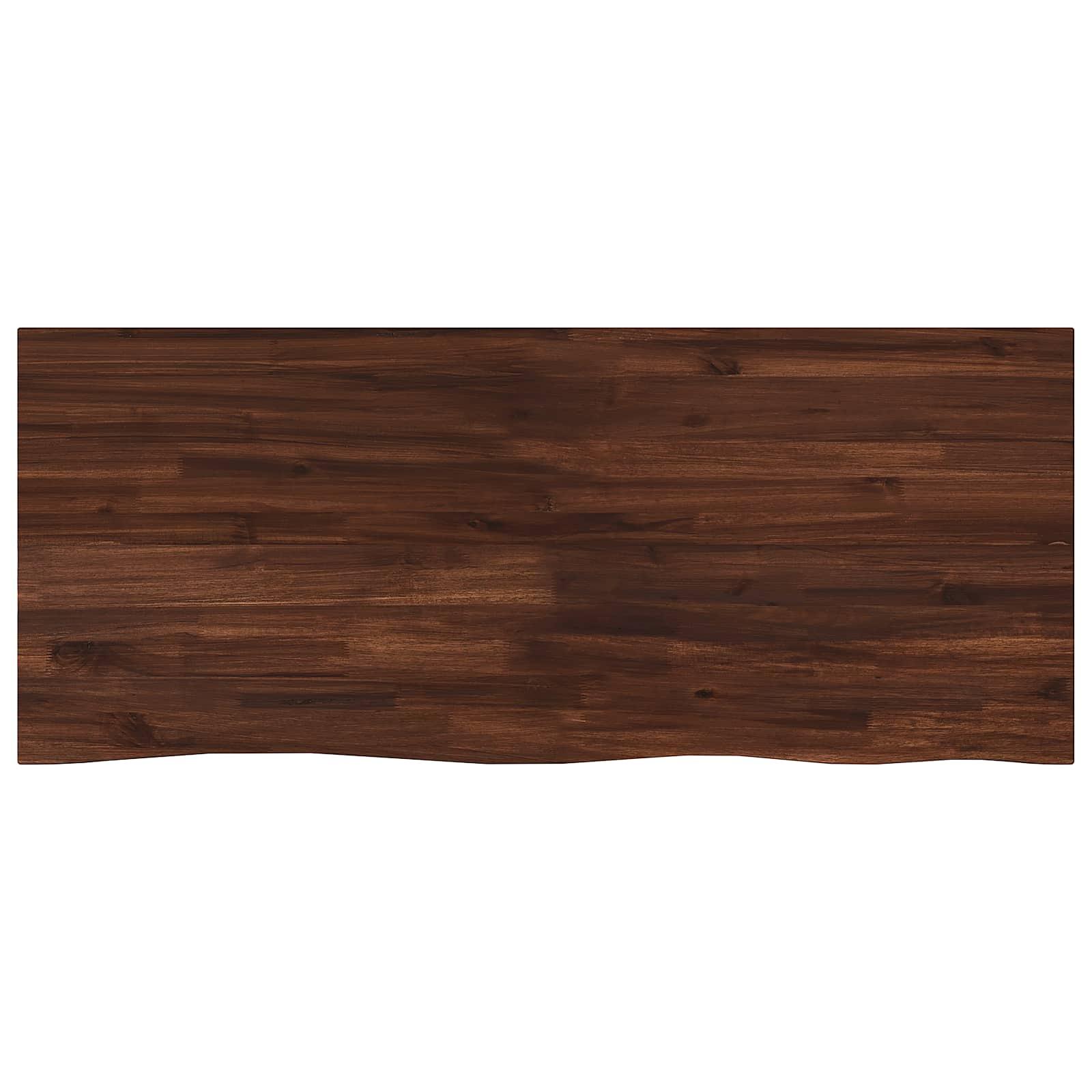 Rektangulær bordplade i massivt akacietræ 100 x 50 x 3,5 cm mørk brun Rektangulær bordplade i massivt akacietræ 100 x 50 x 3,5 cm mørk brun