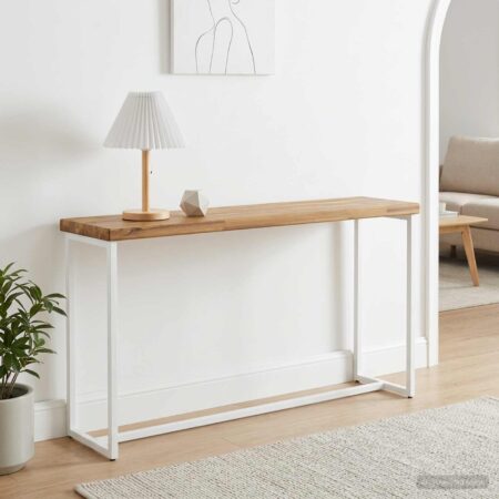 Rektangulær bordplade i massivt akacietræ 130 x 20 x 3 cm