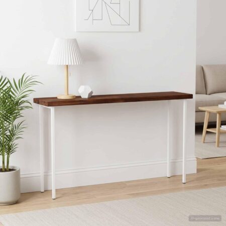 Rektangulær bordplade i massivt akacietræ 130 x 30 x 3 cm mørk brun