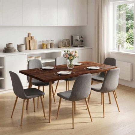 Rektangulær bordplade i massivt akacietræ 130 x 60 x 3 cm - mørk brun