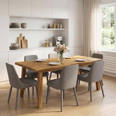 Rektangulær bordplade i massivt akacietræ 140 x 60 x 3 cm