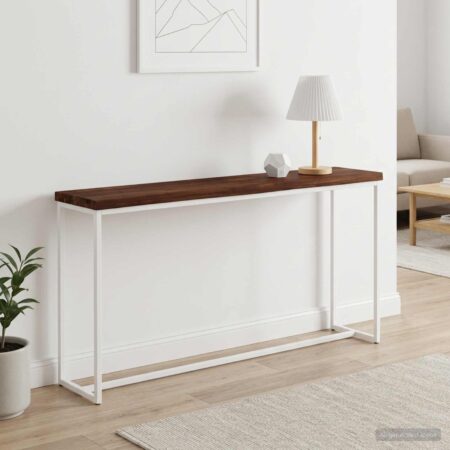 Rektangulær bordplade i massivt akacietræ 150 x 30 x 3 cm mørk brun