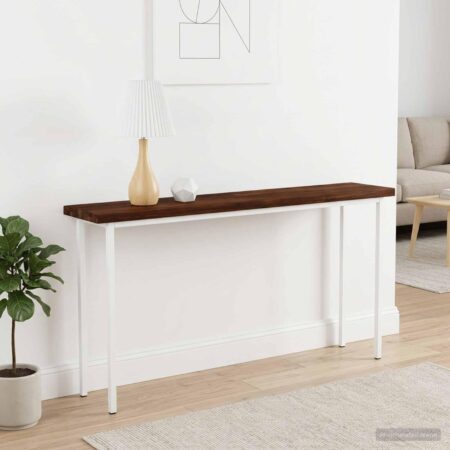 Rektangulær bordplade i massivt akacietræ 160 x 20 x 3 cm mørk brun