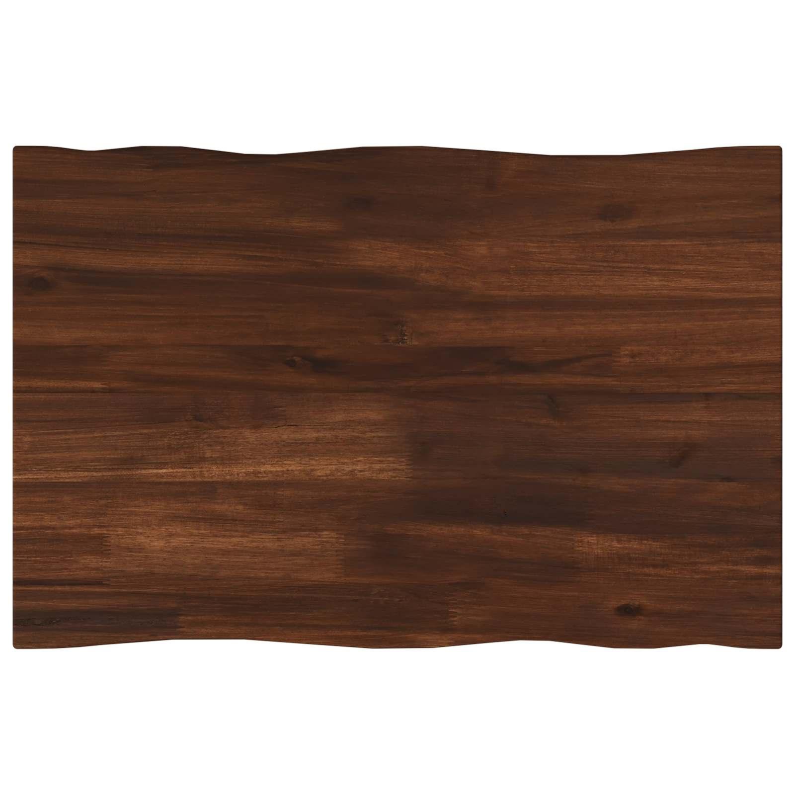 Rektangulær bordplade i massivt akacietræ 80 x 40 x 3,5 cm mørk brun Rektangulær bordplade i massivt akacietræ 80 x 40 x 3,5 cm mørk brun
