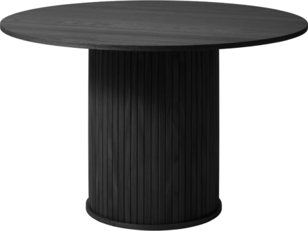 Rundt spisebord Nordique Design Nola Ø120 cm sort egetræ, MDF med egefiner
