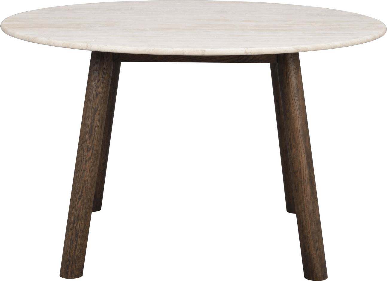 Rundt spisebord Rowico Taransay Ø125 cm beige travertin bordplade massivt egetræ FSC-certificeret Rundt spisebord Rowico Taransay Ø125 cm beige travertin bordplade massivt egetræ FSC-certificeret