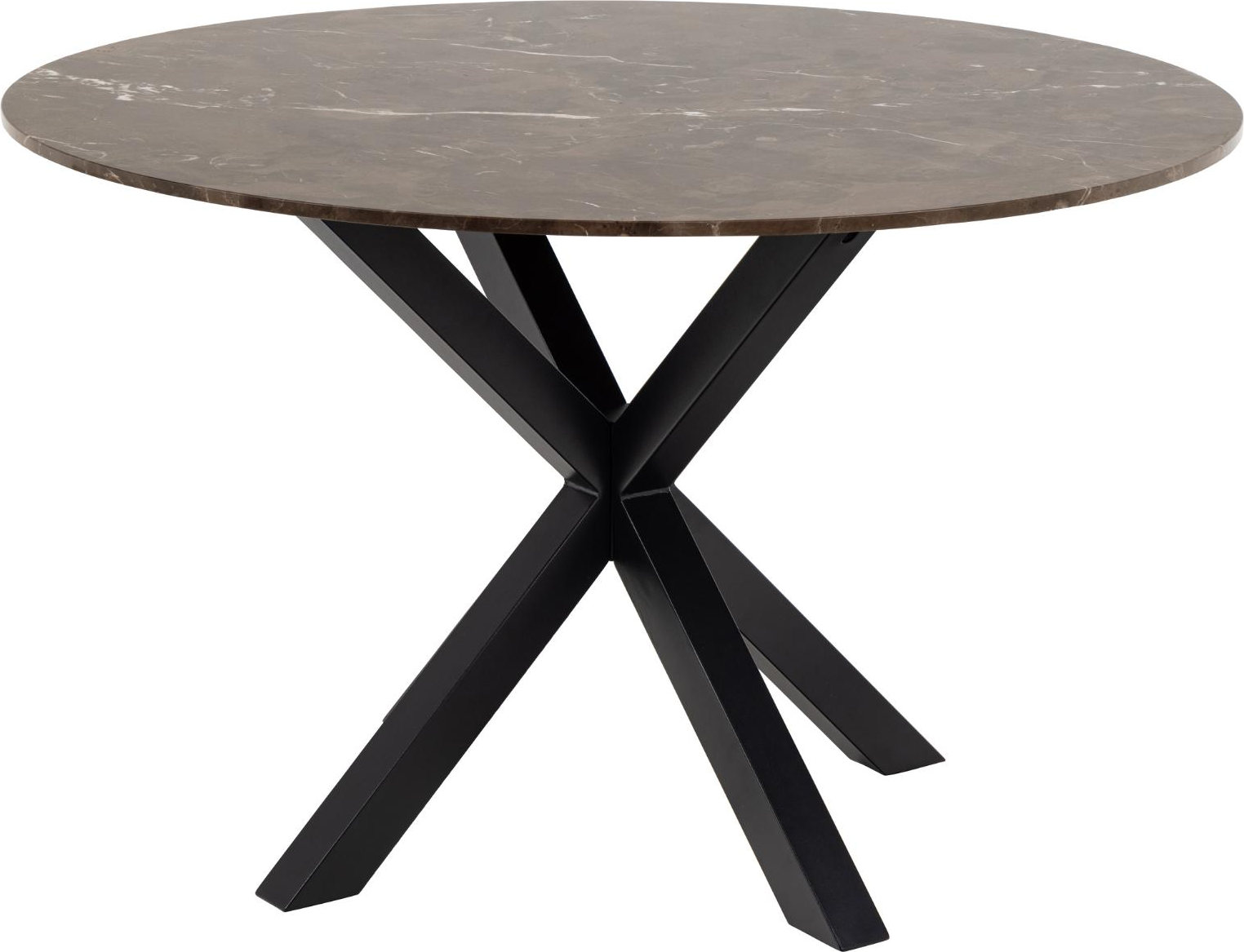 Rundt spisebord Signature Bellona Ø120 cm brun kejsermarmor med sort stålstel Rundt spisebord Signature Bellona Ø120 cm brun kejsermarmor med sort stålstel