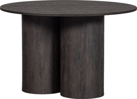 Rundt spisebord WOOOD Collection Oona Ø120 x H75 cm mørkebrun MDF synlig træstruktur til 4 personer