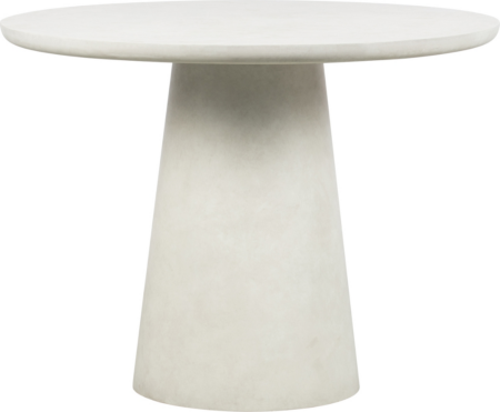 Rundt spisebord WOOOD Damon i fiberler med beton-look Ø100 x H76 cm indendørs/udendørs, hvid