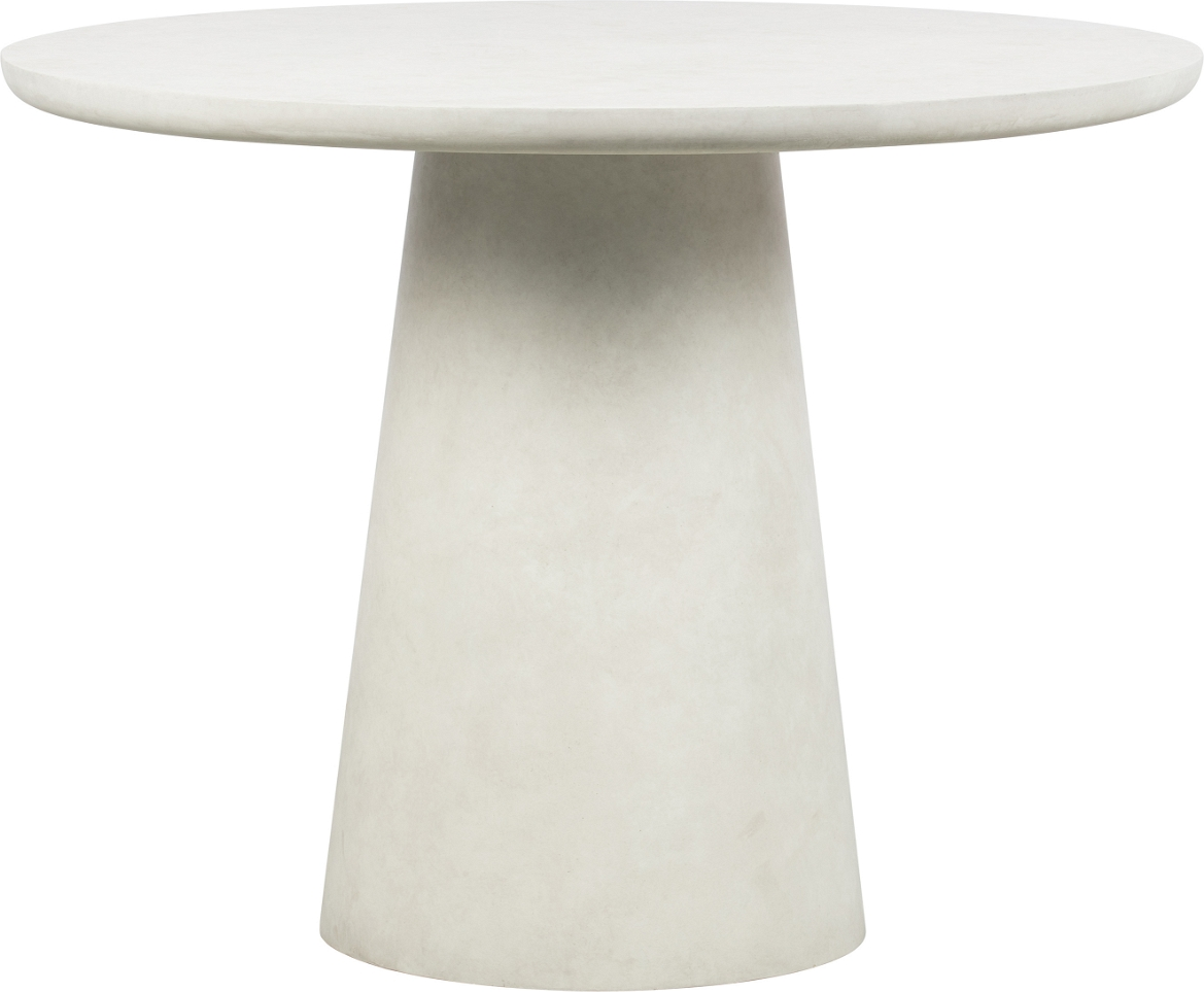 Rundt spisebord WOOOD Damon i fiberler med beton-look Ø100 x H76 cm indendørs/udendørs, hvid Rundt spisebord WOOOD Damon i fiberler med beton-look Ø100 x H76 cm indendørs/udendørs, hvid