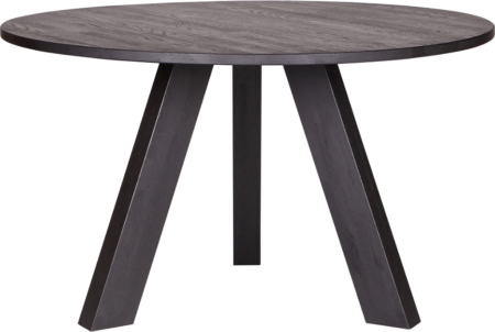 Rundt spisebord WOOOD Rhonda Ø129 x H75 cm sort eg FSC-certificeret minimalistisk design til spisestue 4-6 pers.