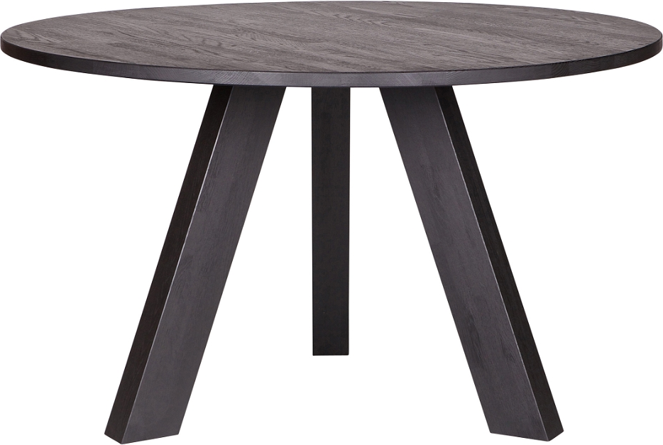 Rundt spisebord WOOOD Rhonda Ø129 x H75 cm sort eg FSC-certificeret minimalistisk design til spisestue 4-6 pers. Rundt spisebord WOOOD Rhonda Ø129 x H75 cm sort eg FSC-certificeret minimalistisk design til spisestue 4-6 pers.