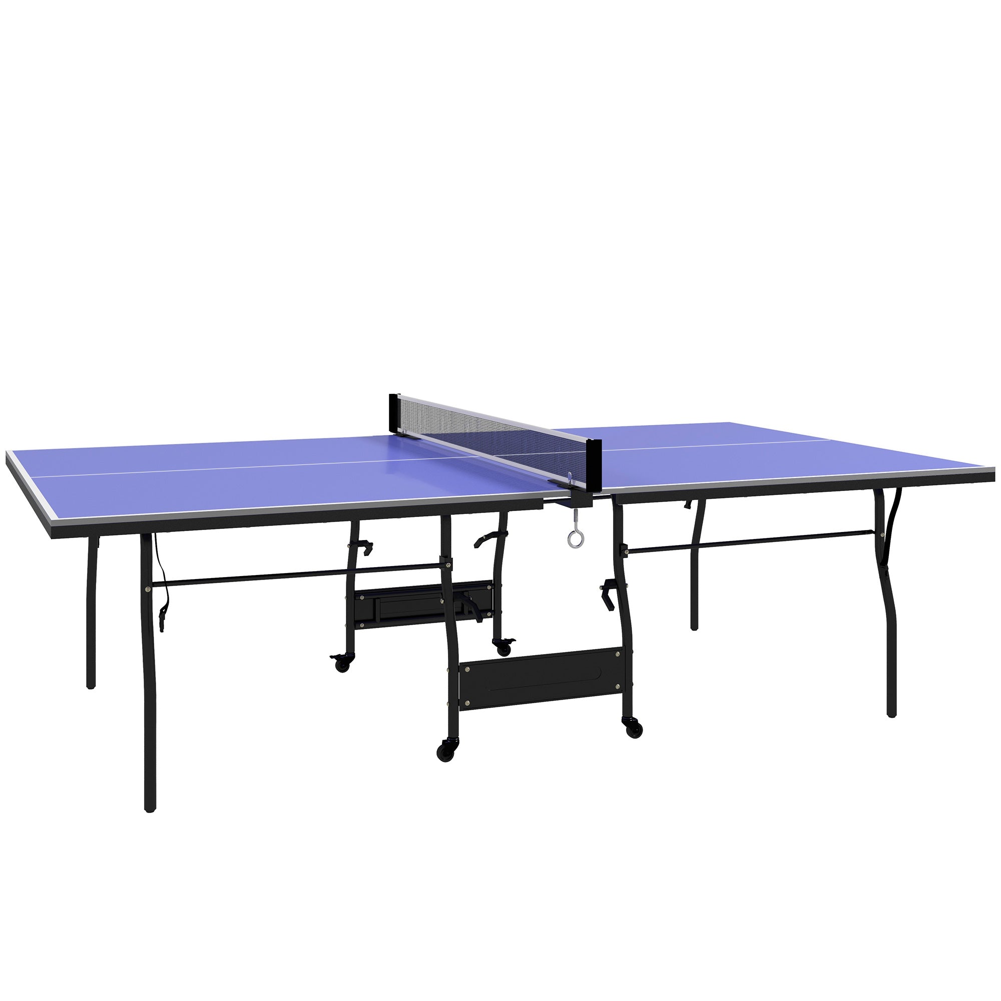 Sammenklappeligt bordtennisbord, standard bordtennisbord inklusive bordtennisnet, 3 bolde, 12 mm bordplade Sammenklappeligt bordtennisbord, standard bordtennisbord inklusive bordtennisnet, 3 bolde, 12 mm bordplade