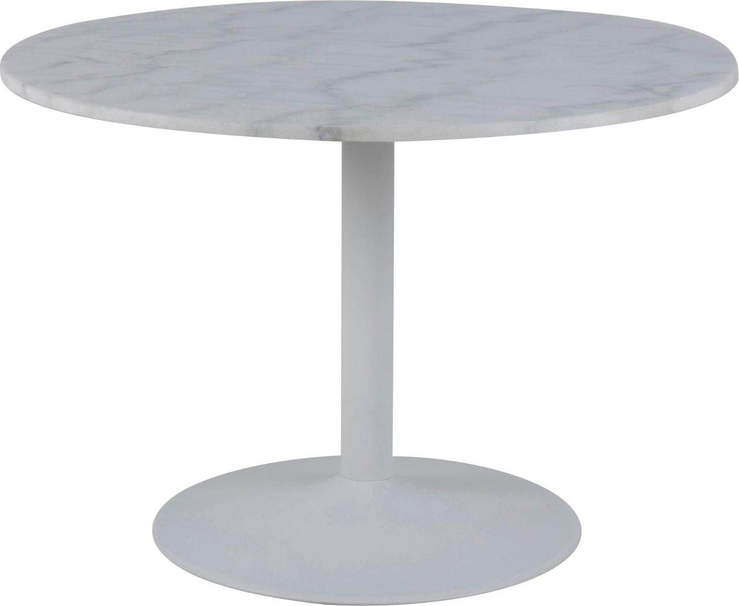 Signature Julessa rundt spisebord Ø110 cm - hvid Guangxi marmor, trompetstel i hvid pulverlakeret stål Signature Julessa rundt spisebord Ø110 cm - hvid Guangxi marmor, trompetstel i hvid pulverlakeret stål
