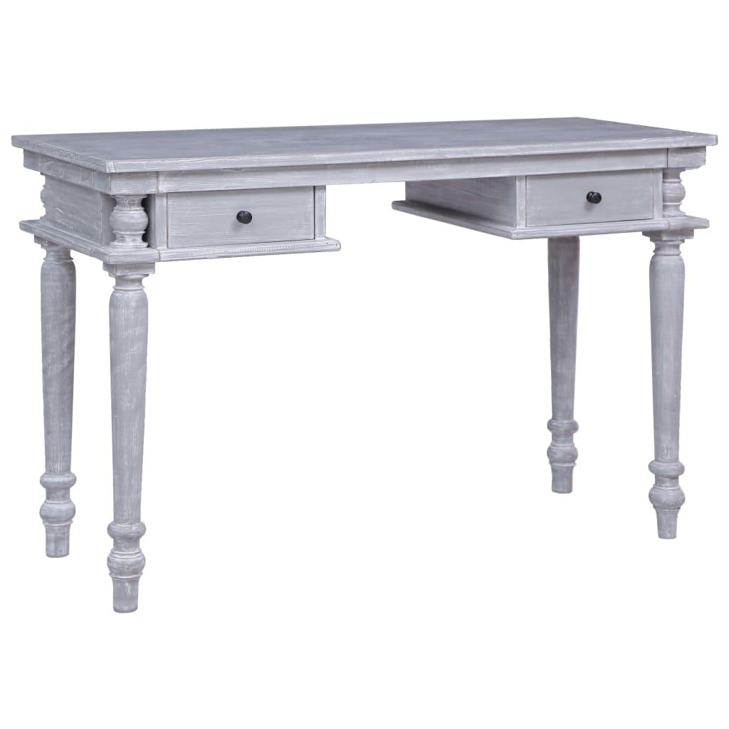 Skrivebord i massivt mahognitræ 115 × 50 × 78 cm - gråvasket Skrivebord i massivt mahognitræ 115 × 50 × 78 cm - gråvasket