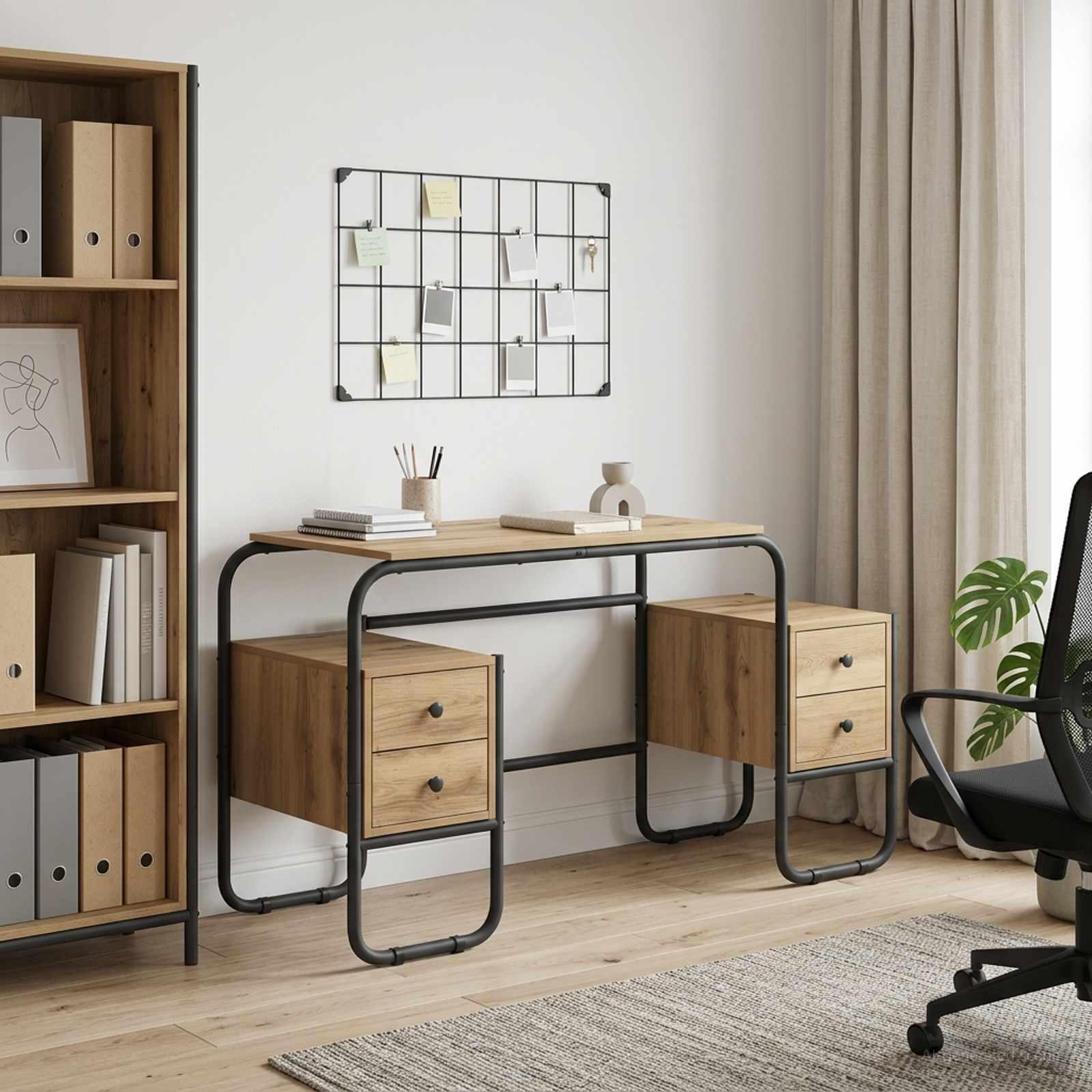 Skrivebord med opbevaring Artisan-eg 145 x 50 x 75 cm Skrivebord med opbevaring Artisan-eg 145 x 50 x 75 cm