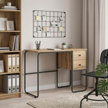 Skrivebord med opbevaring i artisan-eg 100 x 50 x 75 cm