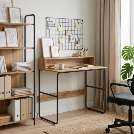 Skrivebord med opbevaring i artisan-eg 100 x 50 x 91 cm
