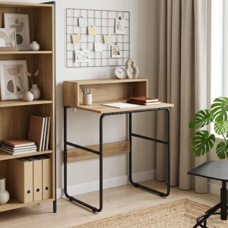 Skrivebord med opbevaring i artisan-eg 60 x 50 x 91 cm
