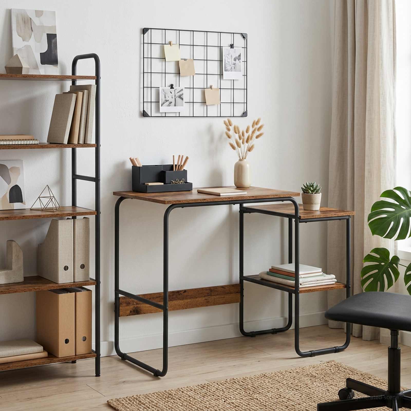 Skrivebord med opbevaring i egetræslook 100 x 50 x 75 cm Skrivebord med opbevaring i egetræslook 100 x 50 x 75 cm
