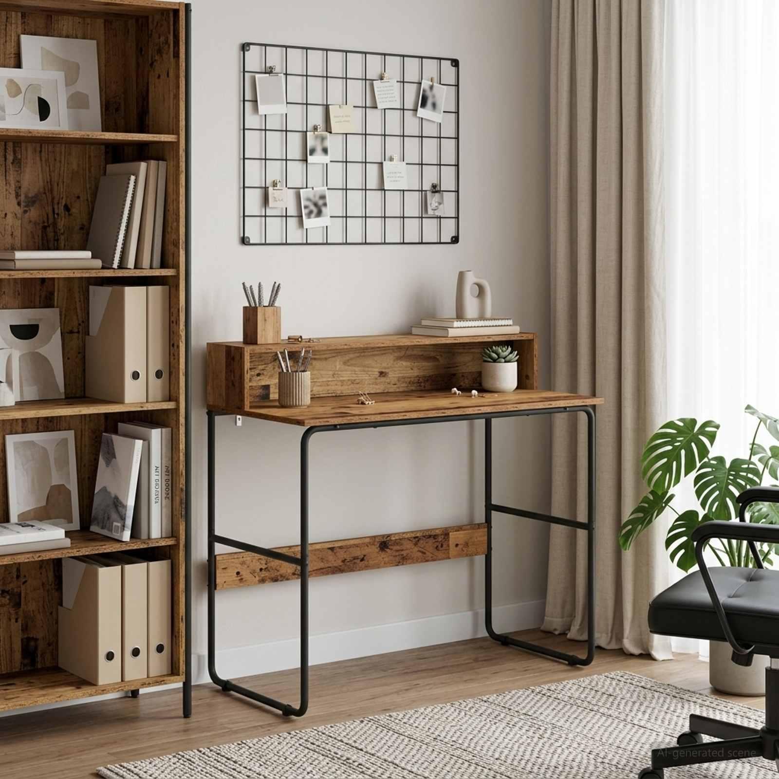 Skrivebord med opbevaring i gammelt træ 100 x 50 x 91 cm Skrivebord med opbevaring i gammelt træ 100 x 50 x 91 cm