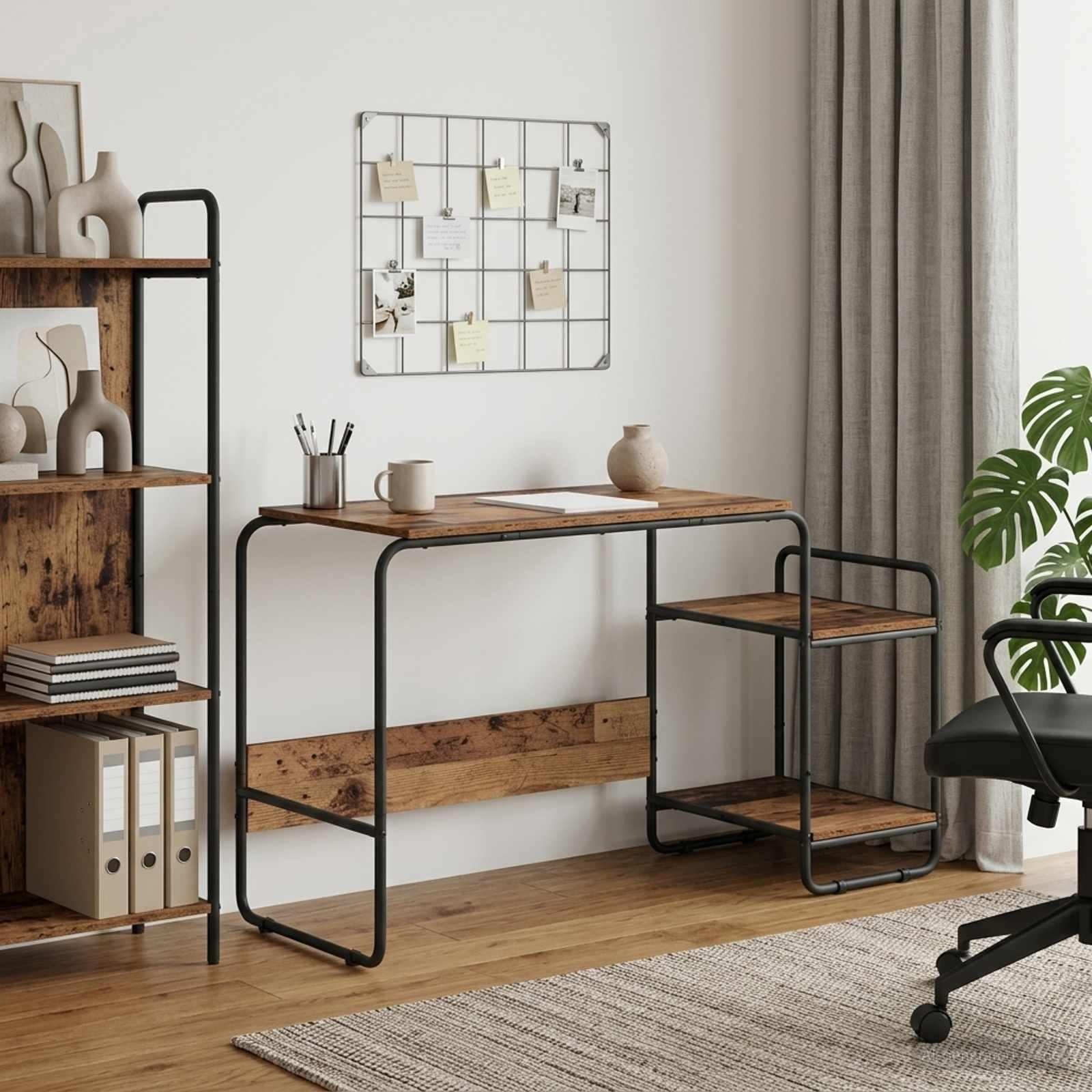 Skrivebord med opbevaring i gammelt træ 131,5 x 50 x 75,5 cm Skrivebord med opbevaring i gammelt træ 131,5 x 50 x 75,5 cm