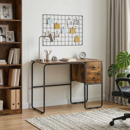 Skrivebord med opbevaring i røget eg 100 x 50 x 75 cm