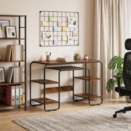 Skrivebord med opbevaring i røget eg 113,5 x 52 x 75,5 cm