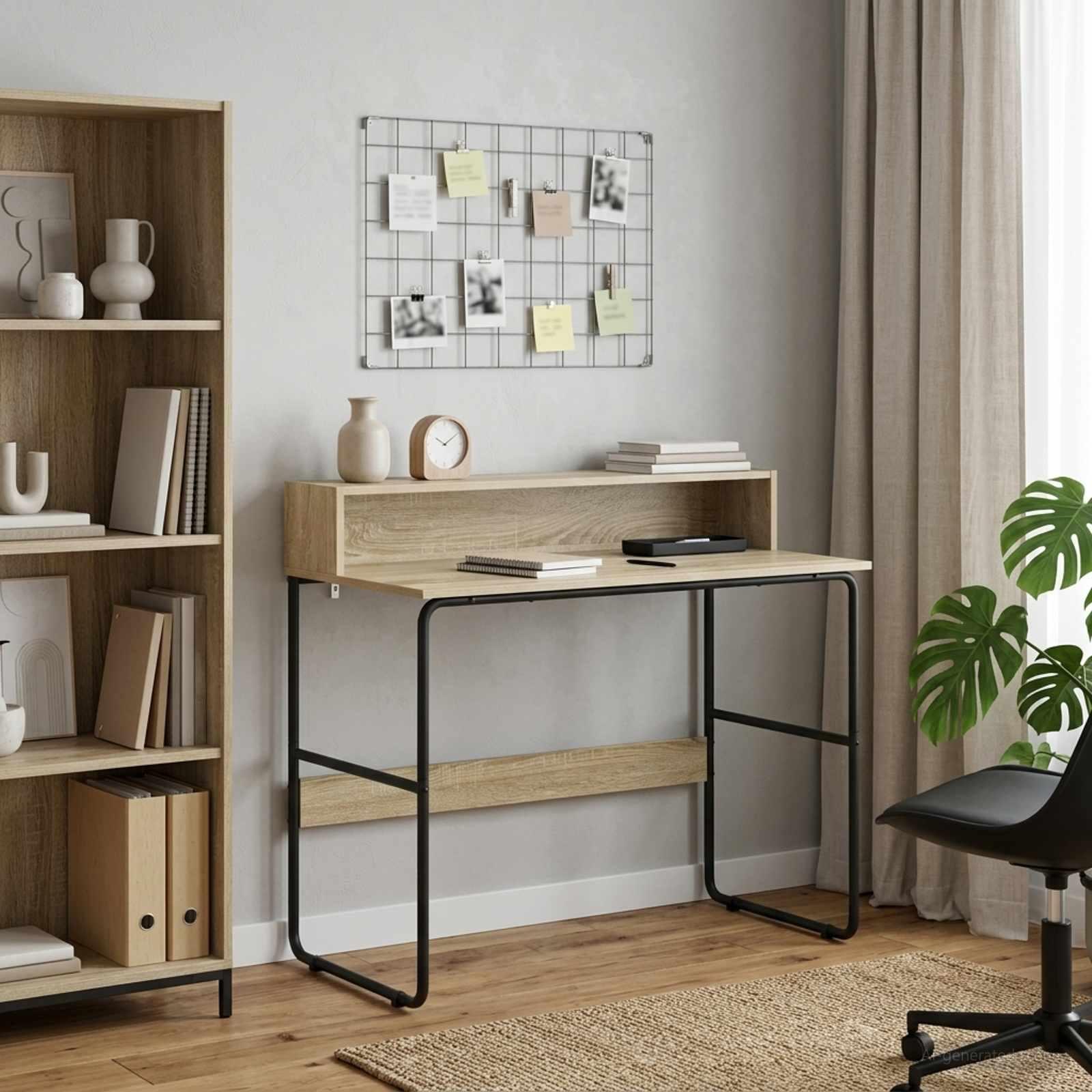 Skrivebord med opbevaring i sonoma-eg 100 x 50 x 91 cm Skrivebord med opbevaring i sonoma-eg 100 x 50 x 91 cm