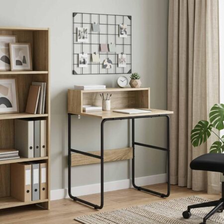 Skrivebord med opbevaring i sonoma-eg 60 x 50 x 91 cm