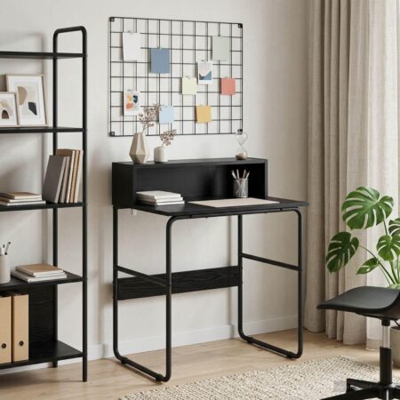 Skrivebord med opbevaring i sort eg 60 x 50 x 91 cm
