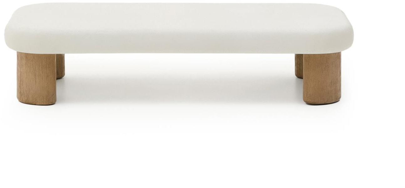 Sofabord Kave Home Labra udendørs rektangulært i hvid cementfiber og akacietræ 140x160x31 cm Sofabord Kave Home Labra udendørs rektangulært i hvid cementfiber og akacietræ 140x160x31 cm