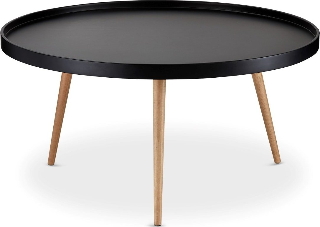 Sofabord Raymond & Hallmark Airton rundt med malet MDF-bordplade, sort kaffebord Ø90 x H45 cm Sofabord Raymond & Hallmark Airton rundt med malet MDF-bordplade, sort kaffebord Ø90 x H45 cm