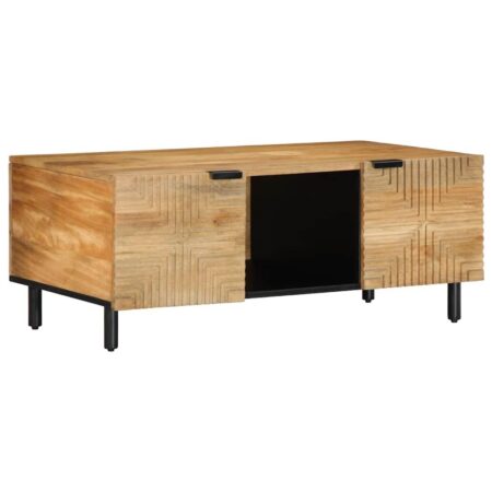 Sofabord i massivt mangotræ - brun, 100 × 54 × 40 cm