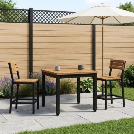 Sofabord naturfarvet og sort 50 x 48,5 x 36 cm