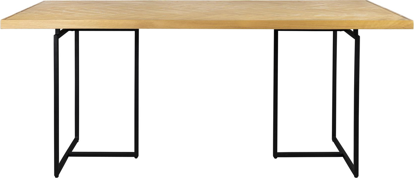Spisebord Dutchbone Class 220 x 90 cm natur akaciefinér med sort stålunderstel Spisebord Dutchbone Class 220 x 90 cm natur akaciefinér med sort stålunderstel