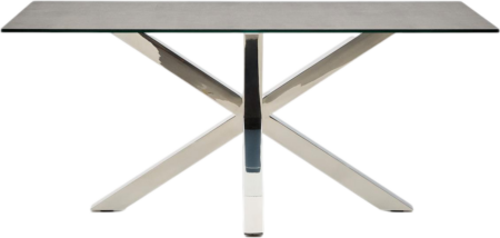 Spisebord Kave Home Arya i keramisk jernmoseporcelæn 160x90 cm med vandtæt overflade og polerede stålben