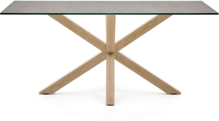 Spisebord Kave Home Arya sort keramisk bordplade stålstel 160x90 cm