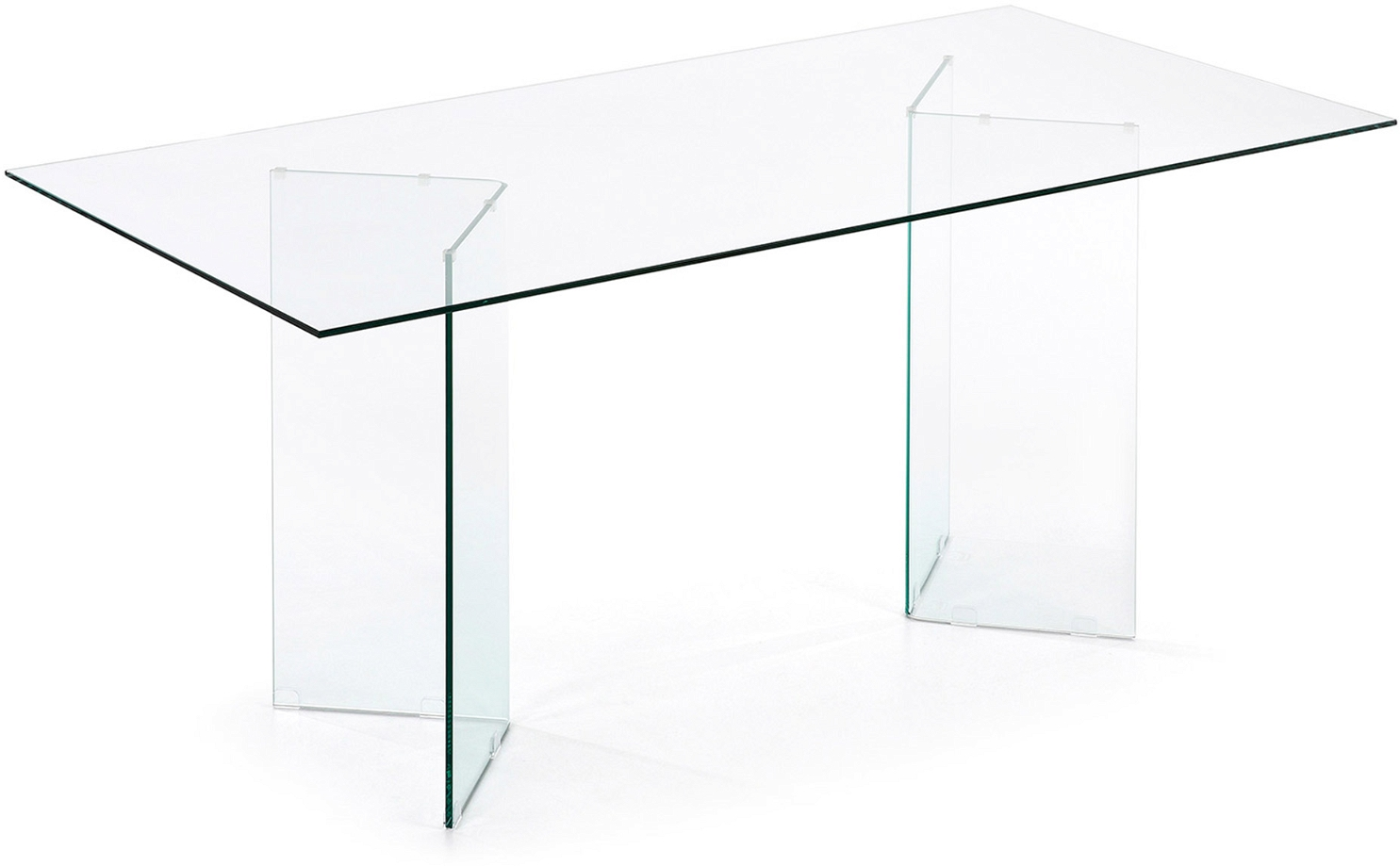 Spisebord Kave Home Burano glasbord i hærdet glas med ståldetalje 200x90 cm Spisebord Kave Home Burano glasbord i hærdet glas med ståldetalje 200x90 cm
