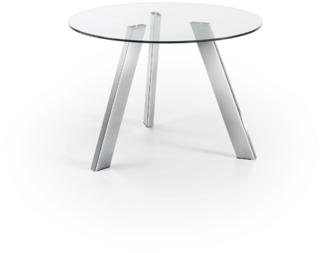 Spisebord Kave Home Carib rund Ø110 cm hærdet glas & forkromet stål