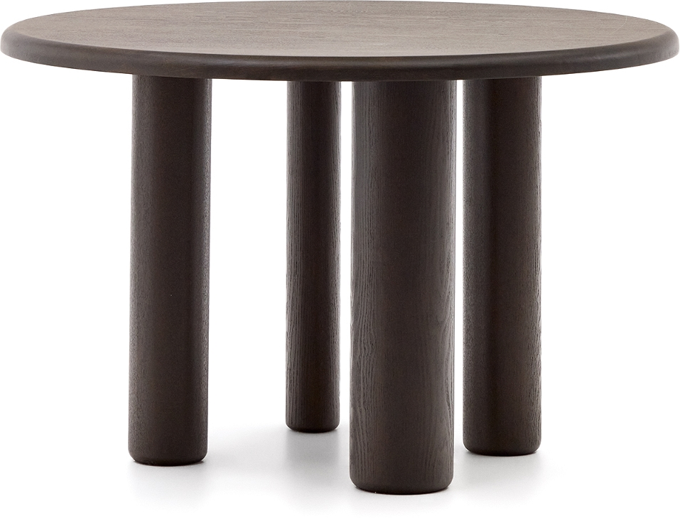Spisebord Kave Home Mailen rund sort Ø120 cm i askefinér og massivt træ Spisebord Kave Home Mailen rund sort Ø120 cm i askefinér og massivt træ