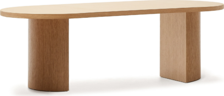 Spisebord Kave Home Nealy ovalt 240 x 100 cm til 8 personer natur MDF/egetræsfiner