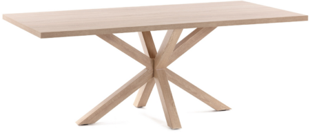 Spisebord Kave Home New Argo 160x100x78 cm natur finértræ stål krydsstel nordisk design til 8 personer