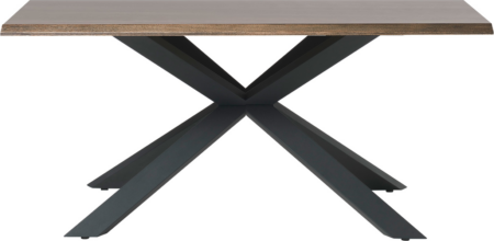 Spisebord Nordique Design ARNO H75 x 180 x 90 cm MDF med egetræsfiner og metal, mørk natur/sort