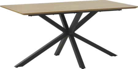 Spisebord Nordique Design CESURA 160x90 cm, MDF bordplade, metalben & ramme, natur/sort