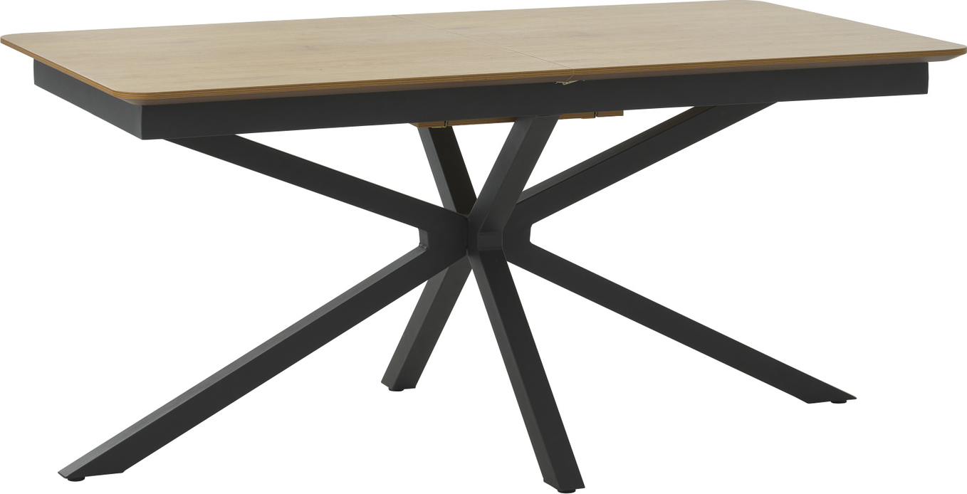 Spisebord Nordique Design CESURA udtrækkeligt 160 - 200x90 cm natur/sort melaminbelagt MDF & metal stjerneben FSC MIX 70% Spisebord Nordique Design CESURA udtrækkeligt 160 - 200x90 cm natur/sort melaminbelagt MDF & metal stjerneben FSC MIX 70%